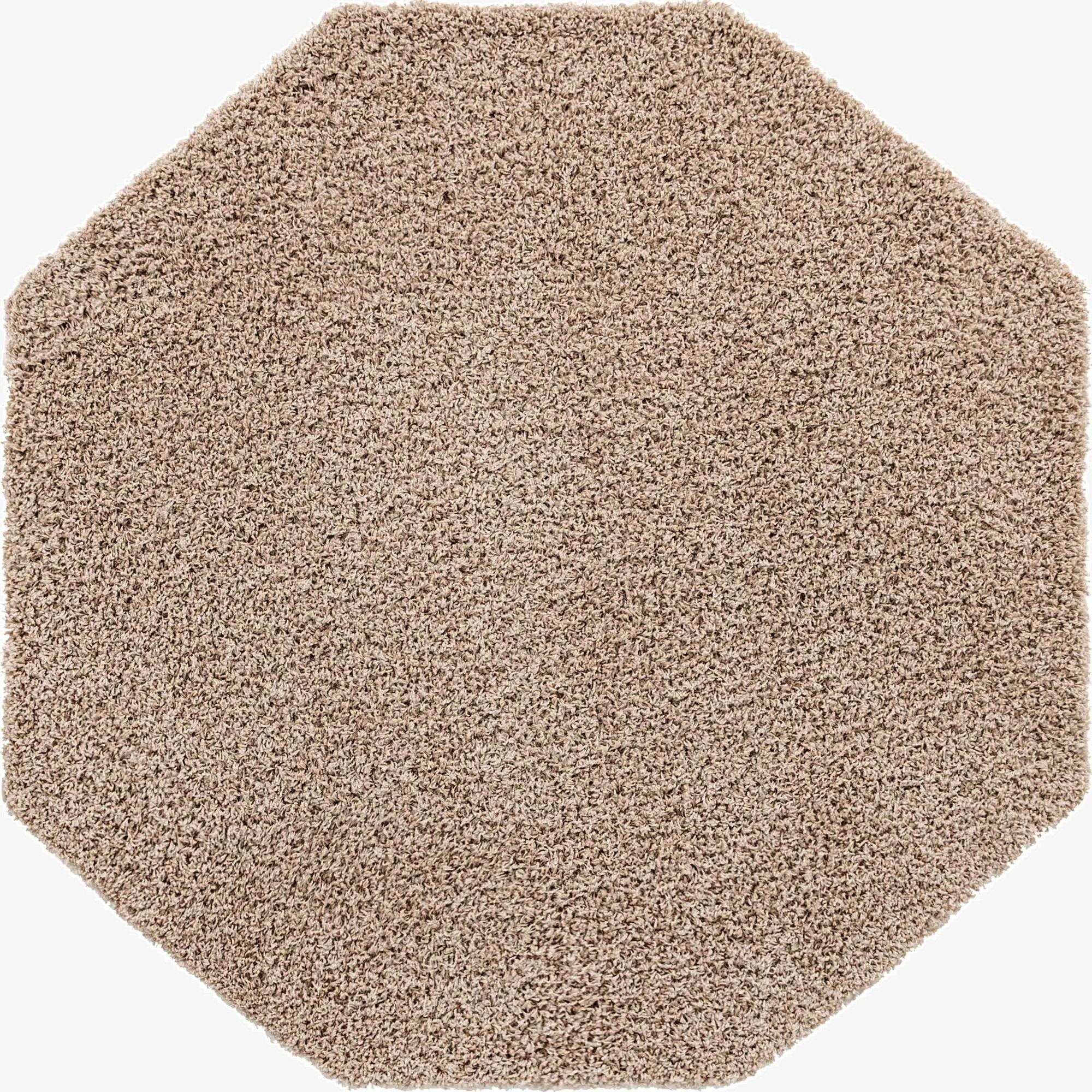6' x 6' Solid Shag Octagon Rug