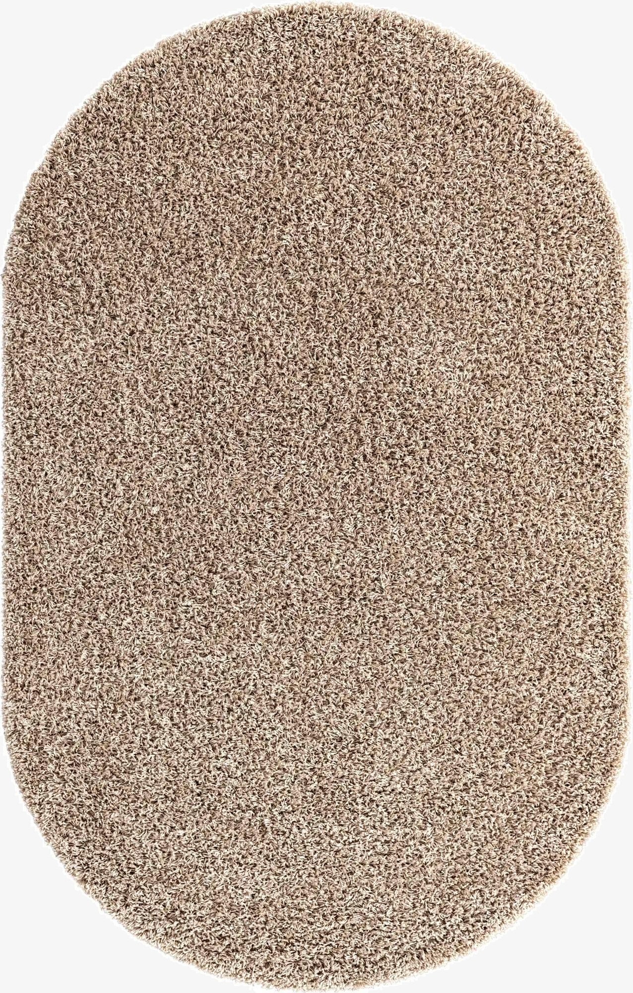 Primary image 5' 3 x 8' Solid Shag Oval Rug
