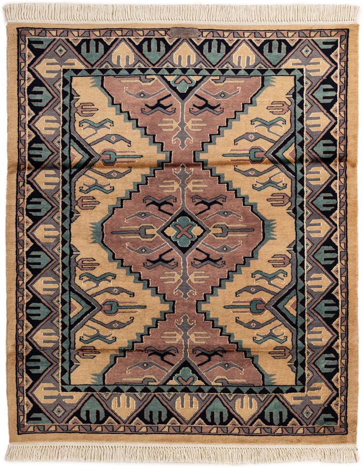 Detail image of 4' 3 x 6' Hand Knotted Bokhara Oriental Rug
