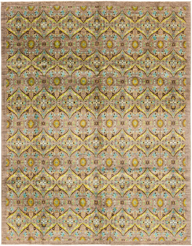 Detail image of 8' 3 x 9' 8 Hand Knotted Ikat Rug