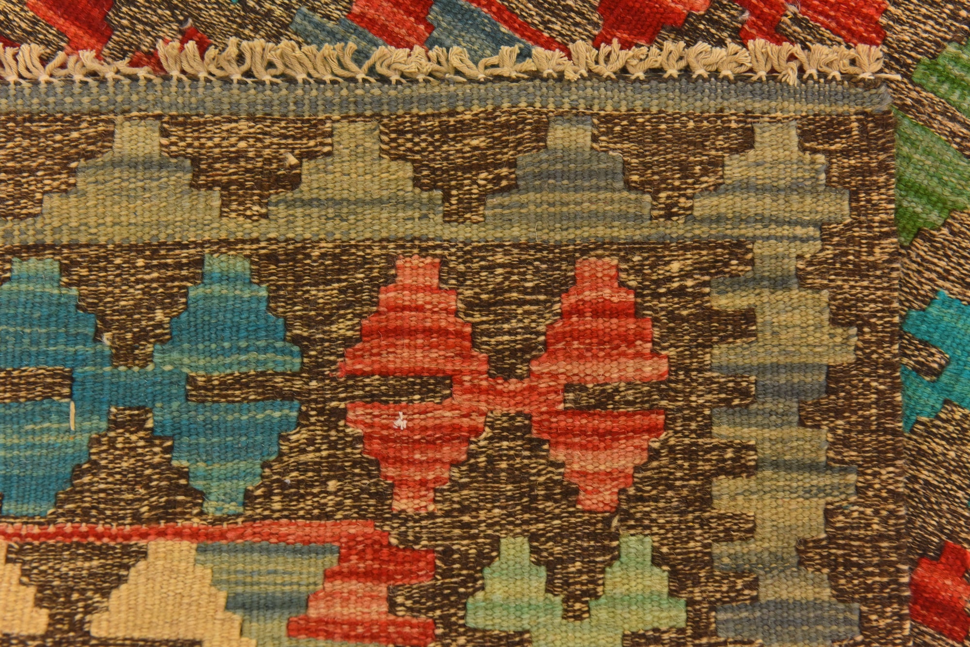 60cm x 90cm Hand Woven Kilim Maymana Wool Rug