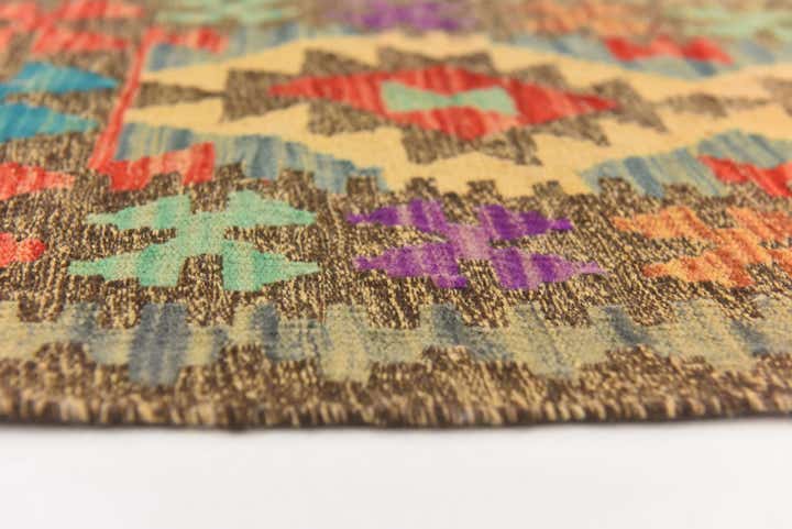 60cm x 90cm Hand Woven Kilim Maymana Wool Rug
