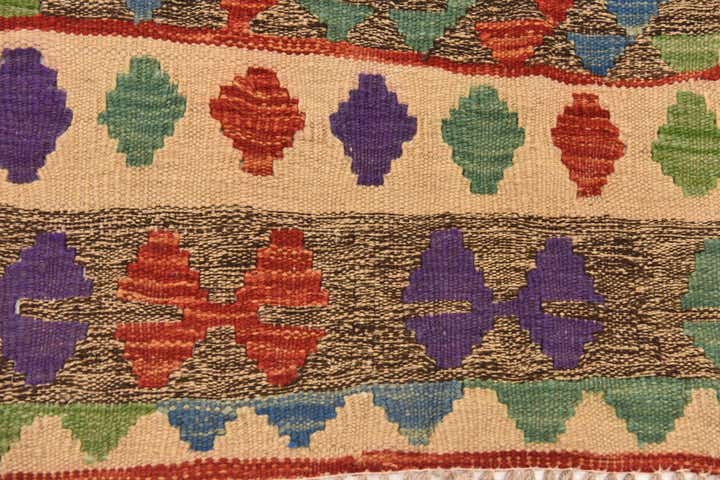 3' 9 x 6' Hand Woven Kilim Maymana Wool Rug