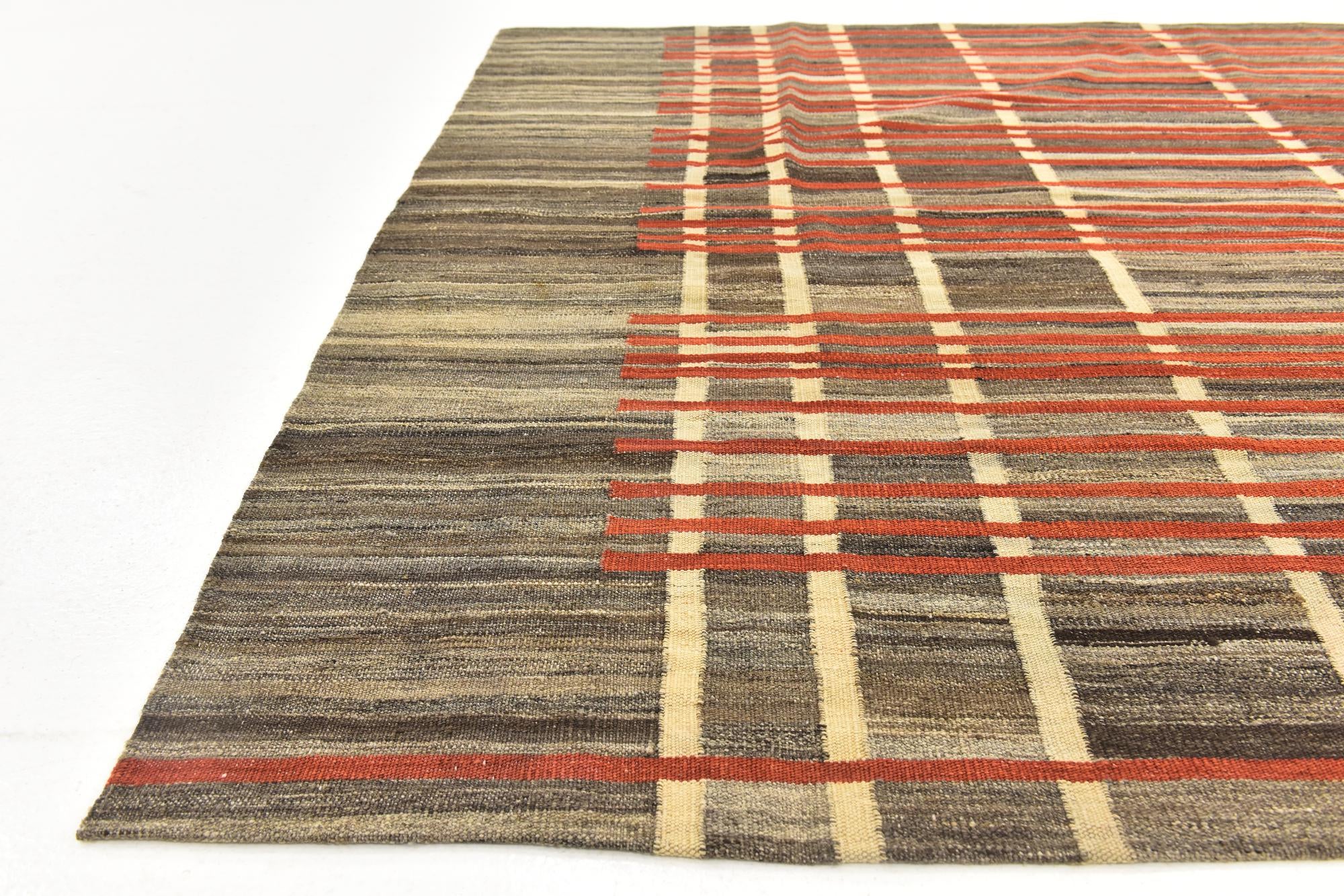5' 9 x 8' Hand Woven Kilim Modern Wool Rug