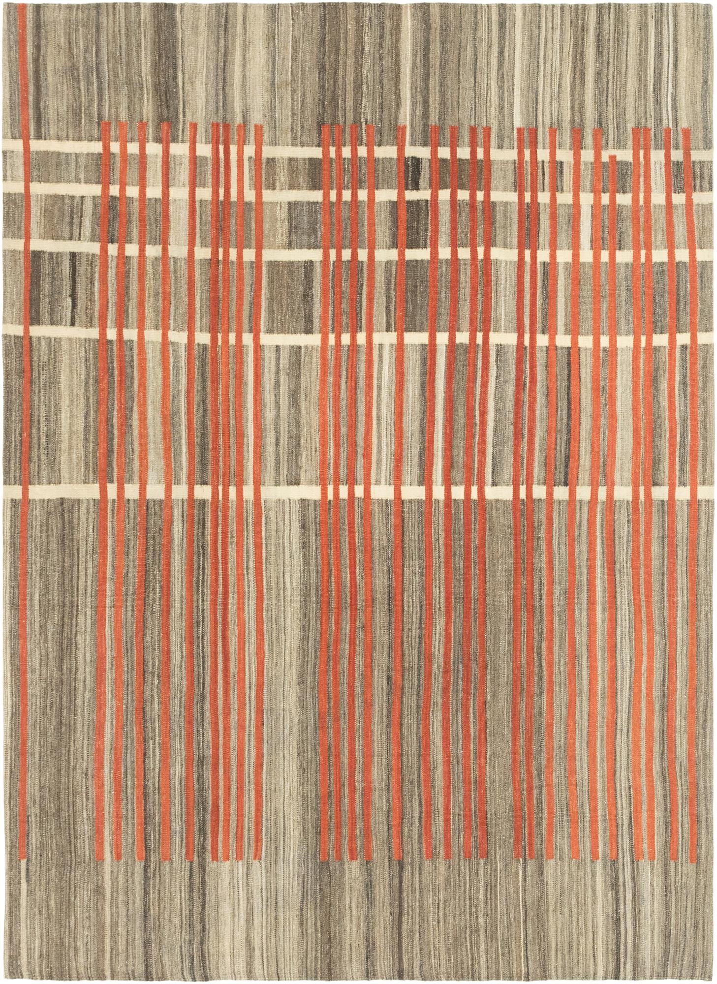 5' 9 x 8' Hand Woven Kilim Modern Wool Rug