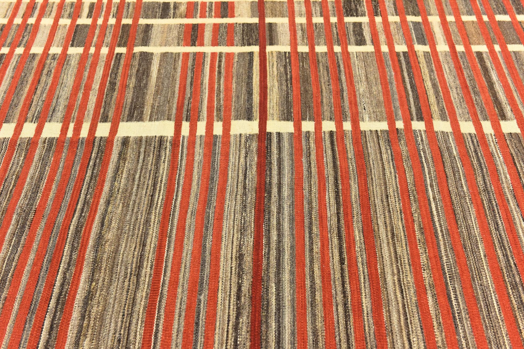 6' x 7' 10 Hand Woven Kilim Modern Wool Rug