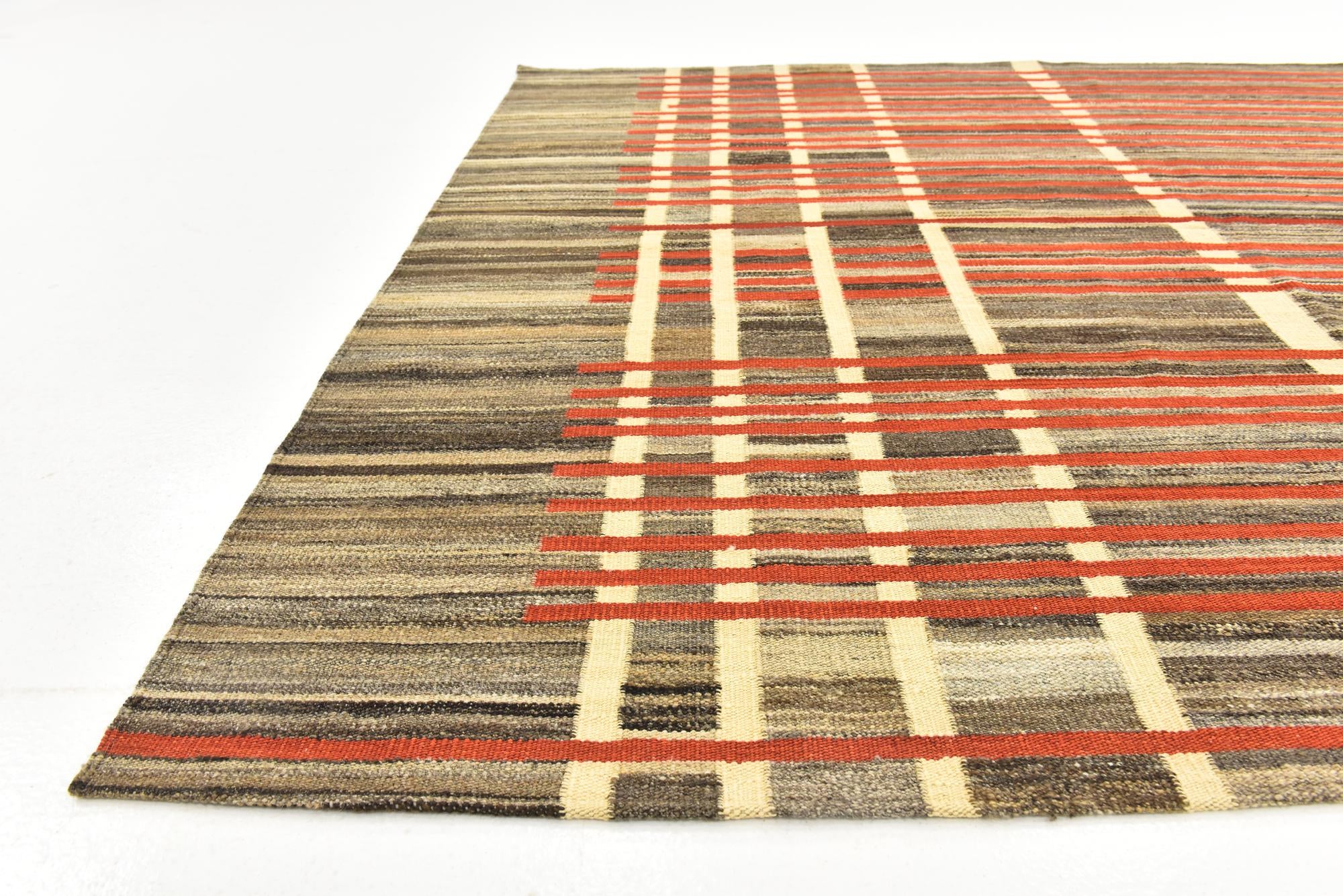 6' x 7' 10 Hand Woven Kilim Modern Wool Rug