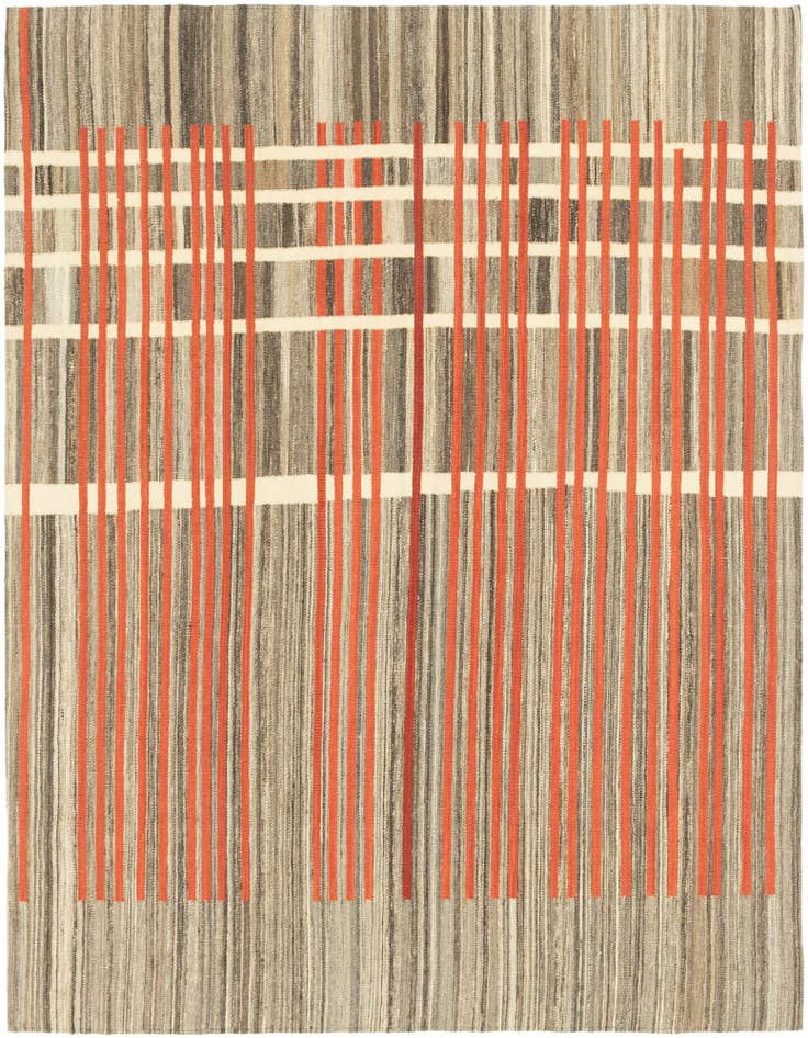 Detail image of 6' x 7' 10 Hand Woven Kilim Modern Wool Rug