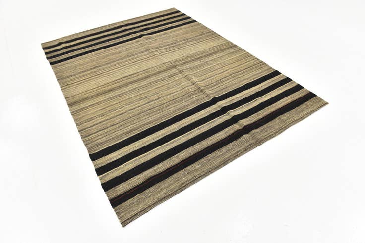 Detail image of 5' 8 x 7' 8 Hand Woven Kilim Modern Wool Rug