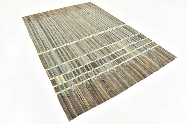 5' 9 x 8' 3 Hand Woven Kilim Modern Wool Rug