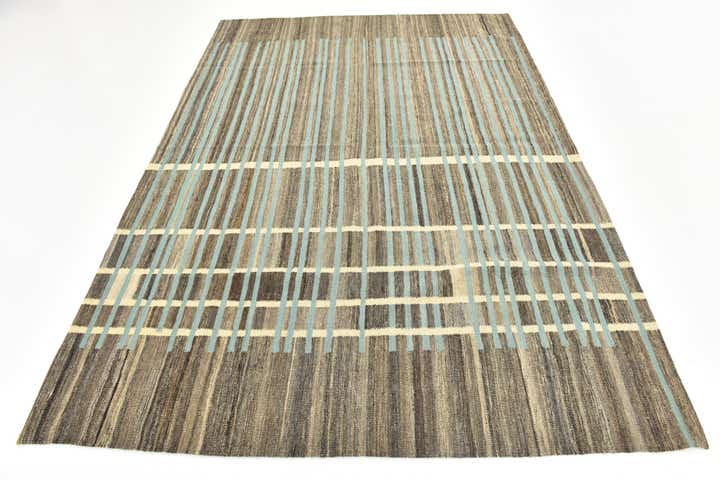 5' 9 x 8' 3 Hand Woven Kilim Modern Wool Rug