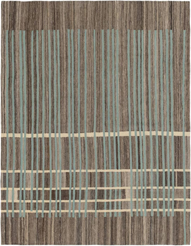 Detail image of 5' 9 x 8' 3 Hand Woven Kilim Modern Wool Rug