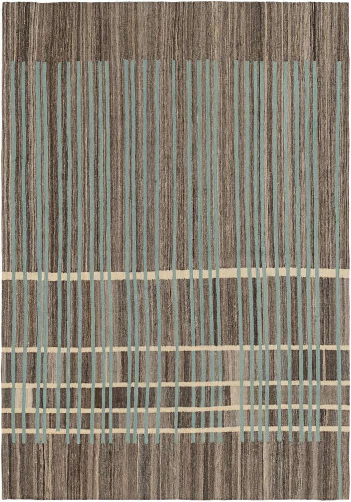 5' 9 x 8' 3 Hand Woven Kilim Modern Wool Rug