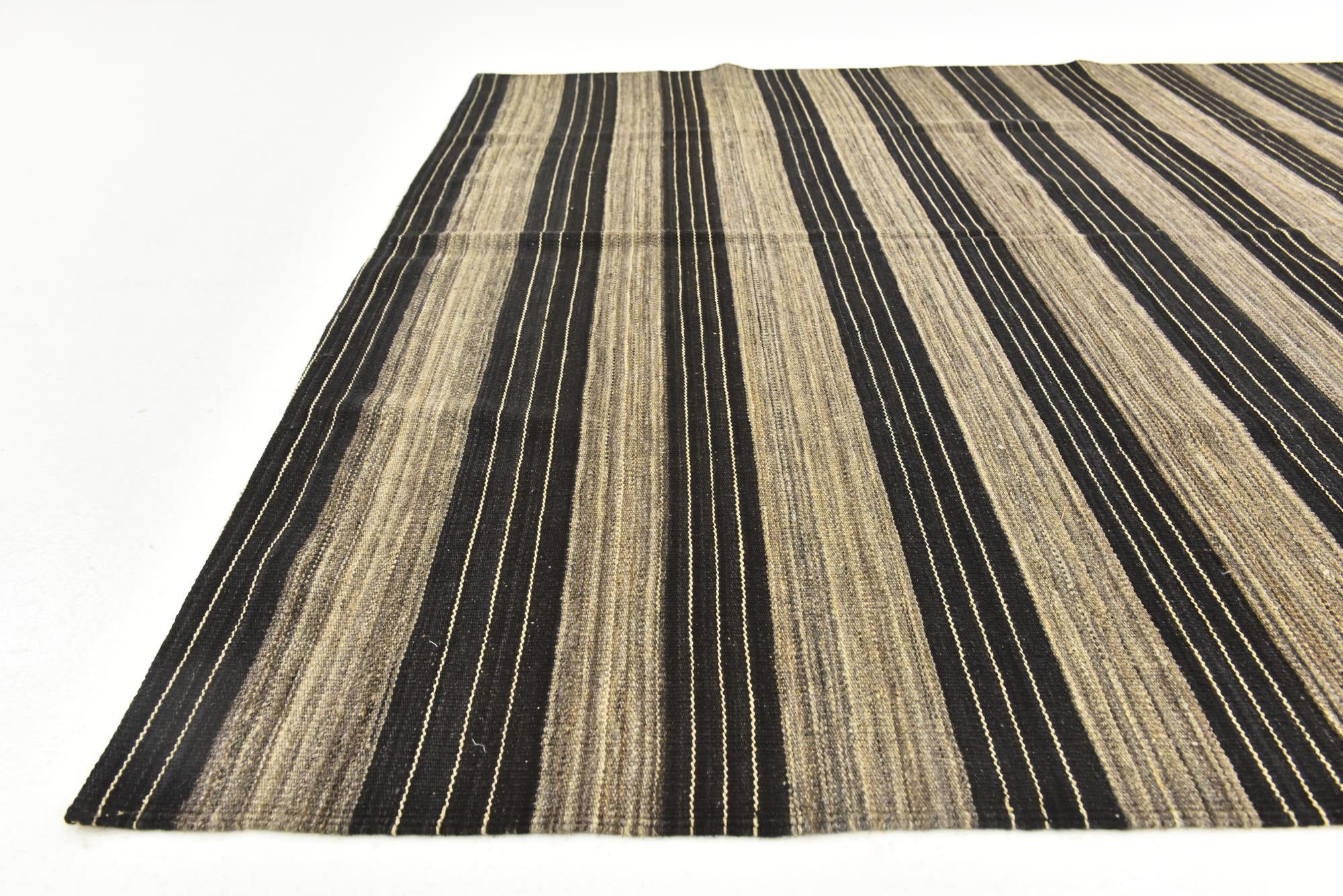 6' x 7' 7 Hand Woven Kilim Modern Wool Rug