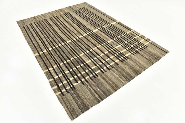 5' 8 x 7' 10 Hand Woven Kilim Modern Wool Rug
