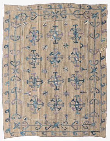 6' 10 x 8' 8 Hand Woven Kilim Suzani Wool Rug