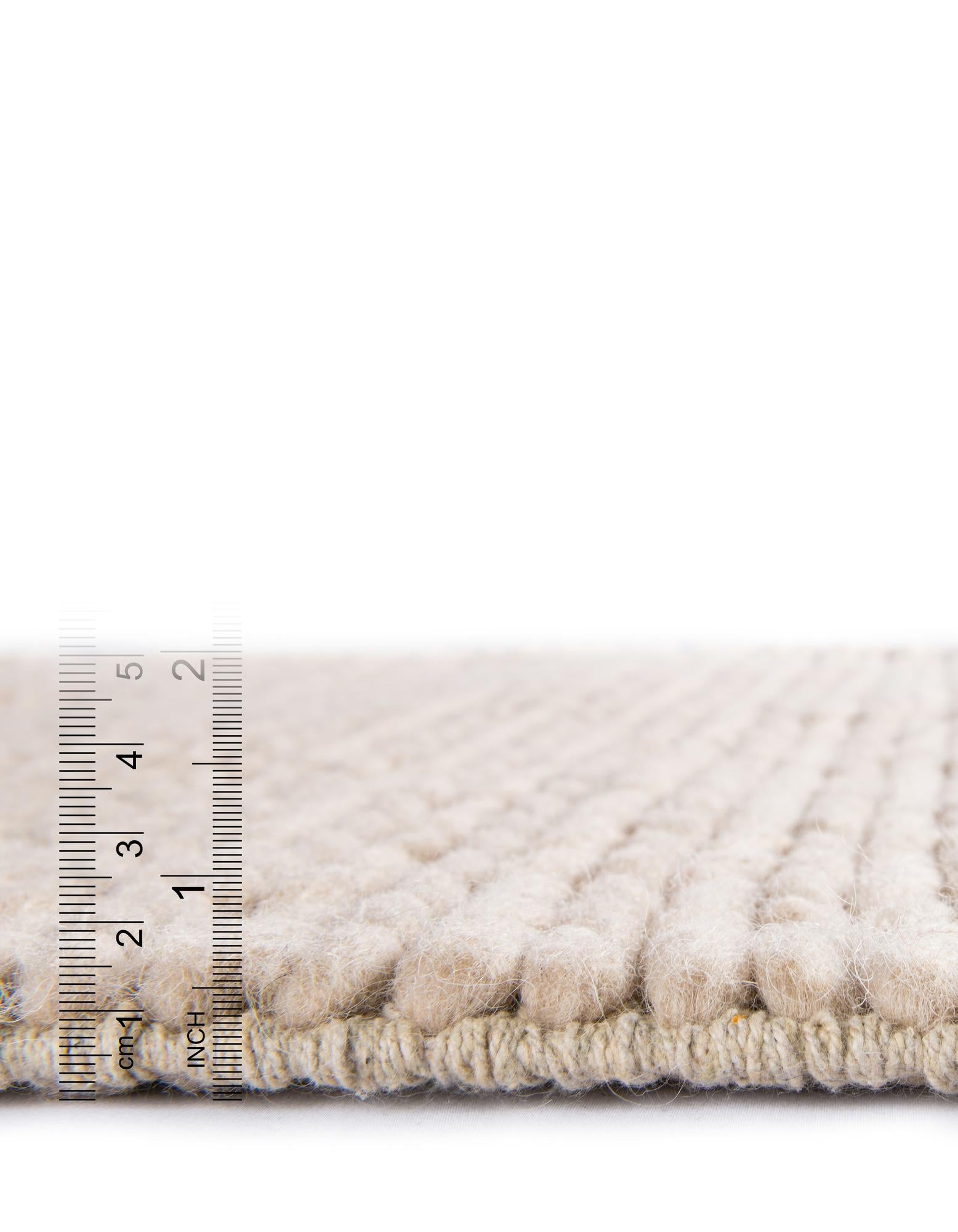 Custom Taupe  Hand Woven Lana New Zealand Wool Rug