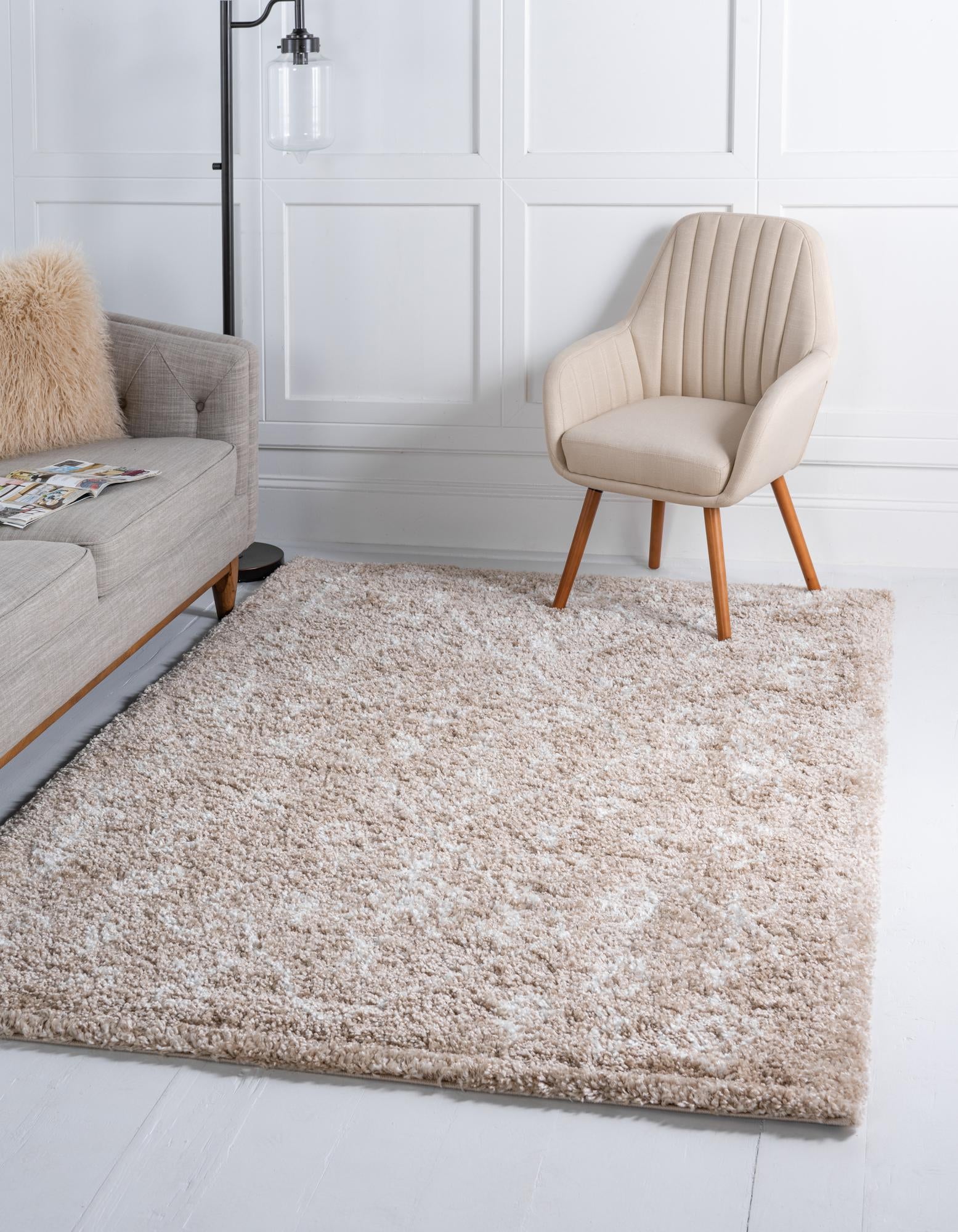 Custom Taupe Marrakesh Shag Rug