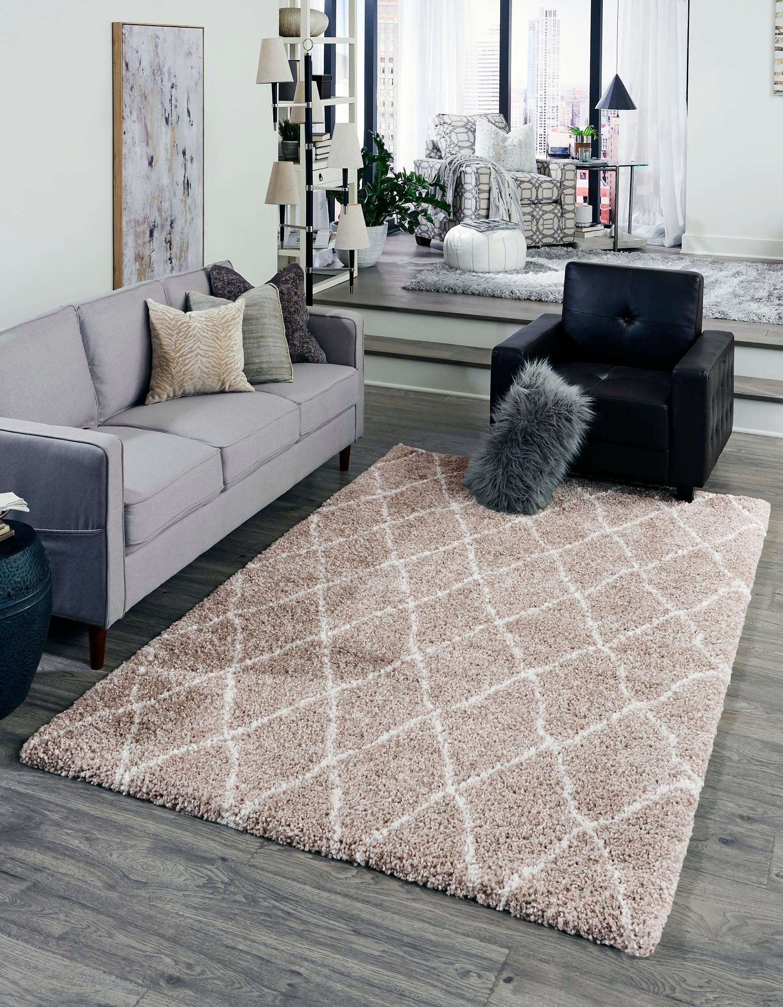 Custom Taupe Marrakesh Shag Rug