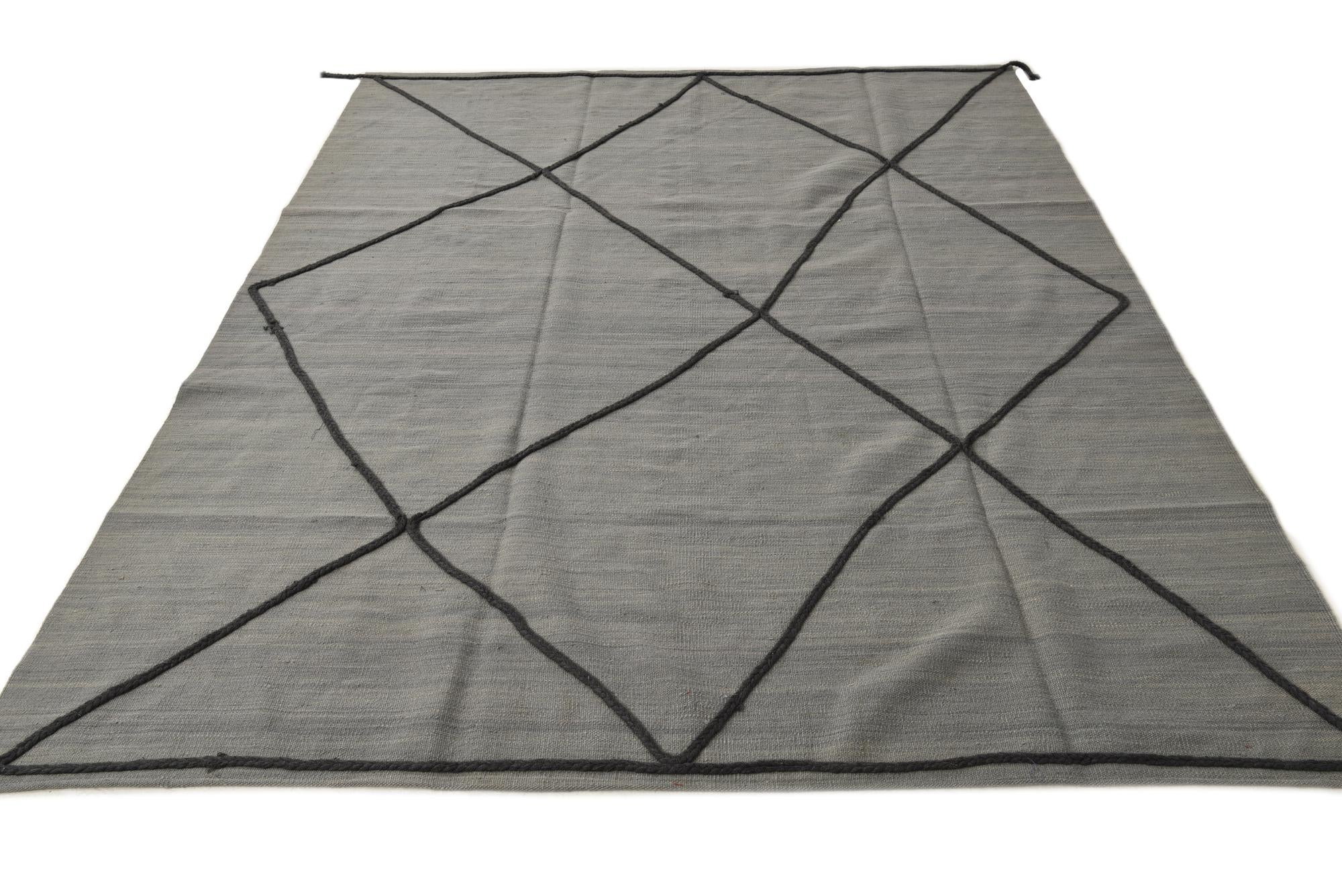 6' 9 x 9' 4 Hand Knotted Moroccan Wool Rug