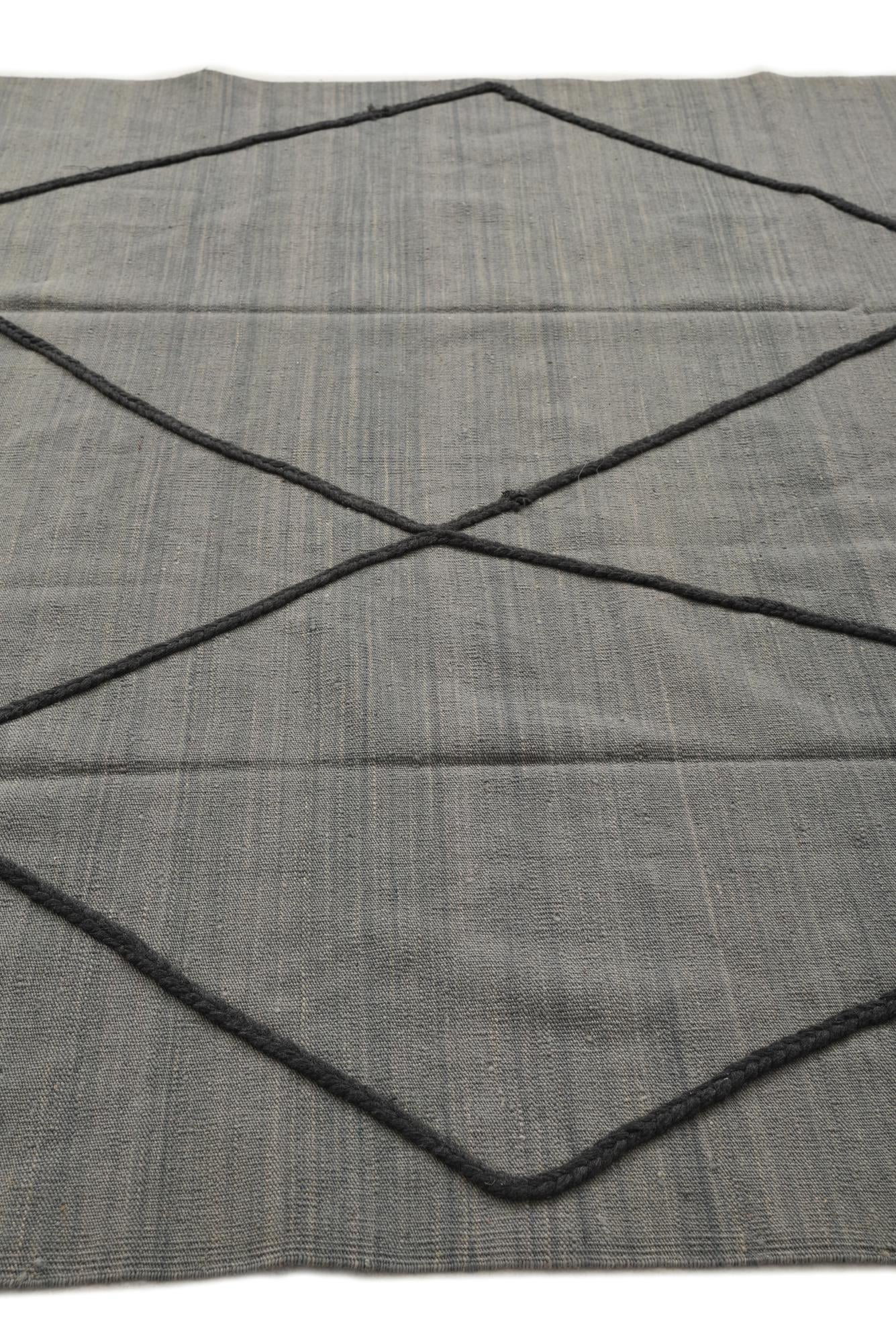6' 9 x 9' 4 Hand Knotted Moroccan Wool Rug
