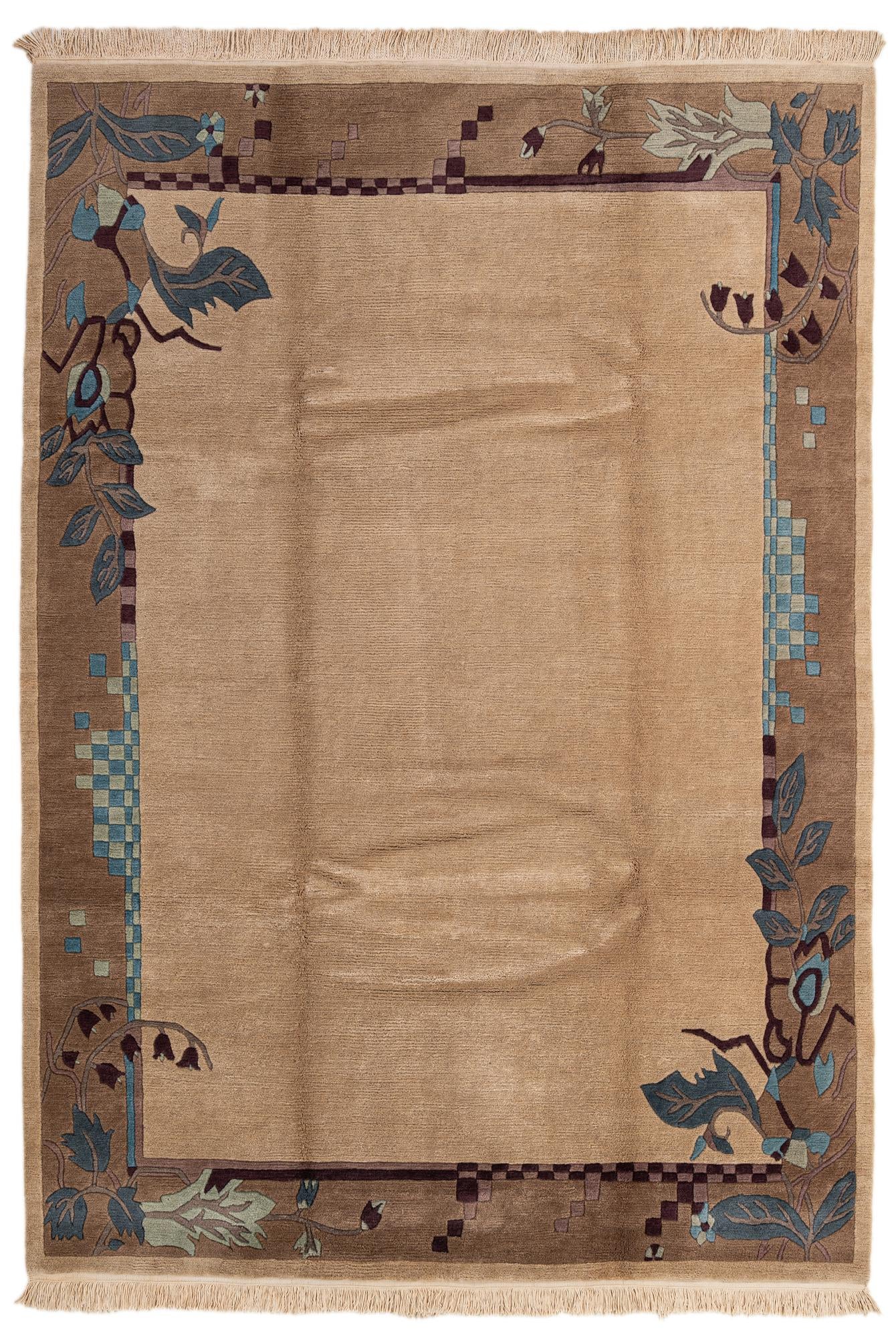 6' 7 x 9' 6 Hand Knotted Nepal Wool Rug