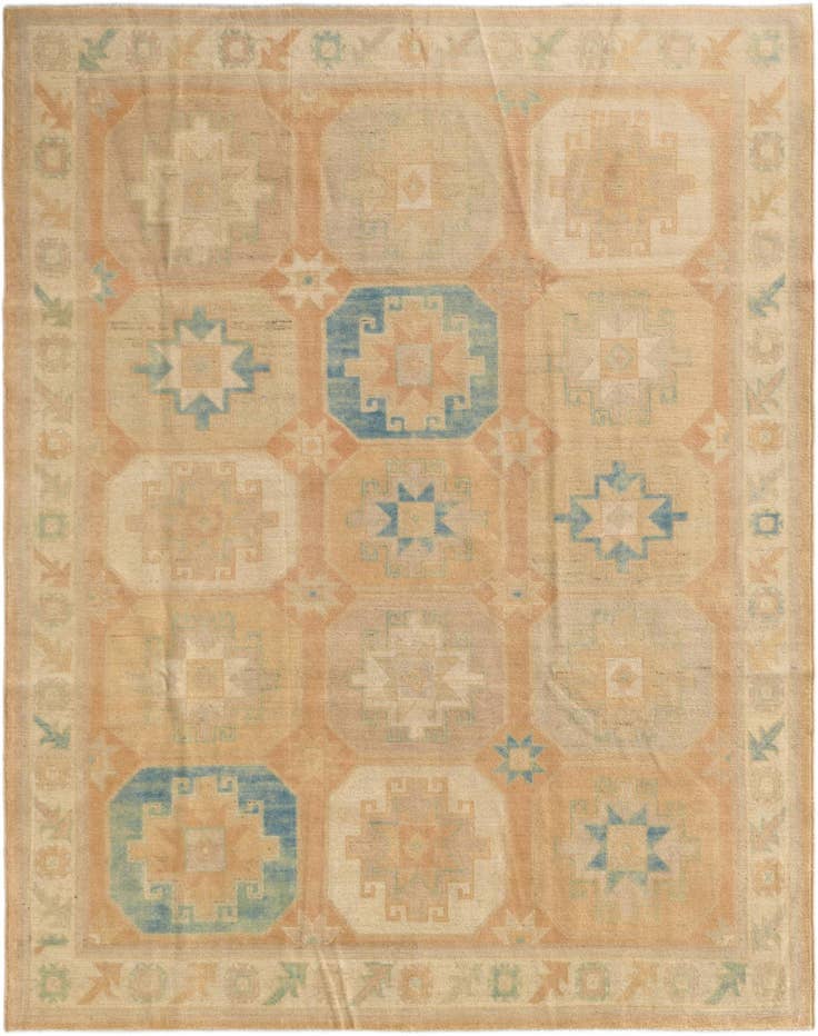 Detail image of 7' 11 x 9' 11 Hand Knotted Oushak Wool Rug