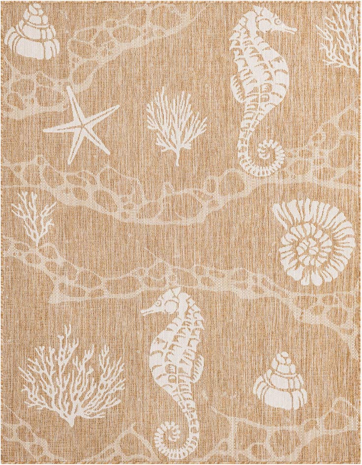 Detail image of 5' 3 x 7' Easy-Clean Coastal Indoor / Outdoor Rug