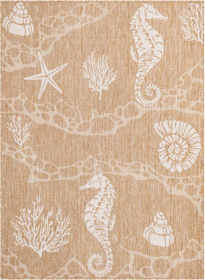 Detail image of 5' 3 x 7' Easy-Clean Coastal Indoor / Outdoor Rug