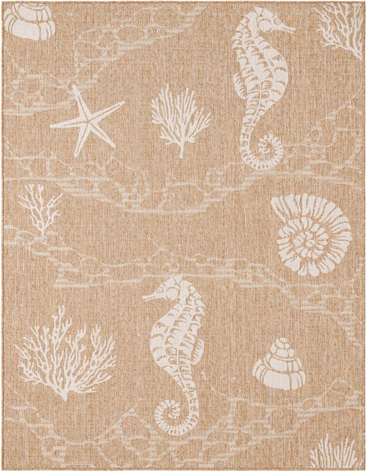 Detail image of 5' 3 x 8' Easy-Clean Coastal Indoor / Outdoor Rug