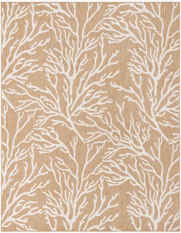 Taupe Easy-Clean Coastal Indoor / Outdoor Rug