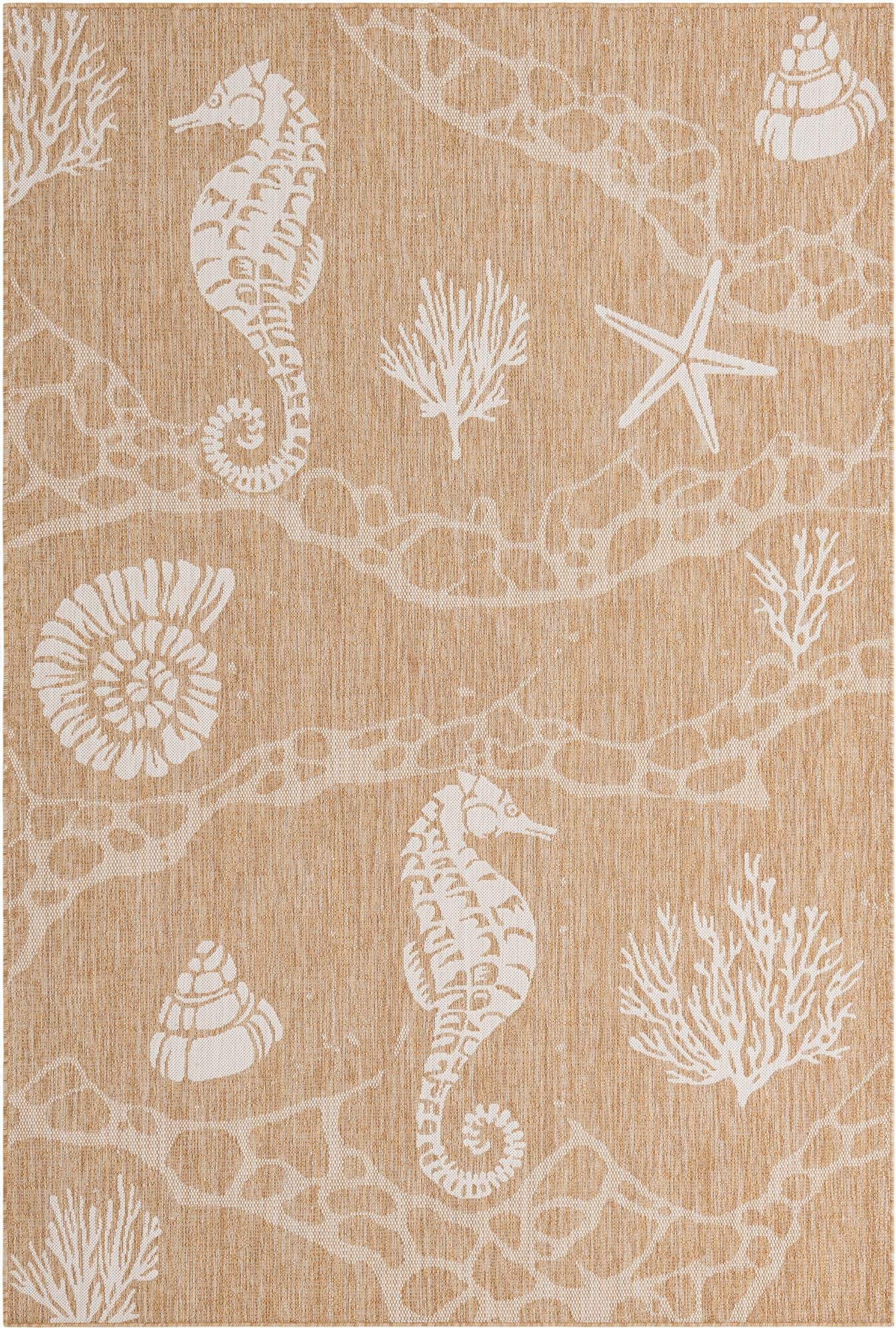 6' x 9'  Washable Coastal Indoor / Outdoor Rug