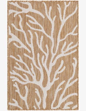 Taupe Easy-Clean Coastal Indoor / Outdoor Rug