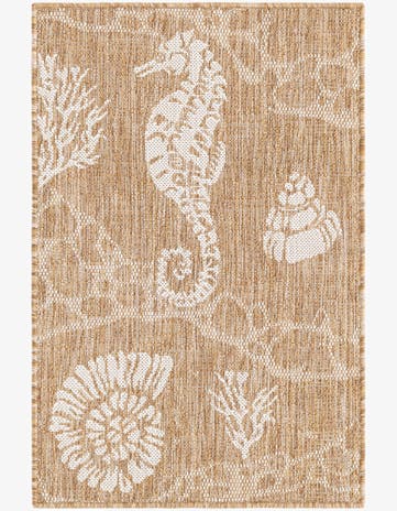 Taupe Easy-Clean Coastal Indoor / Outdoor Rug