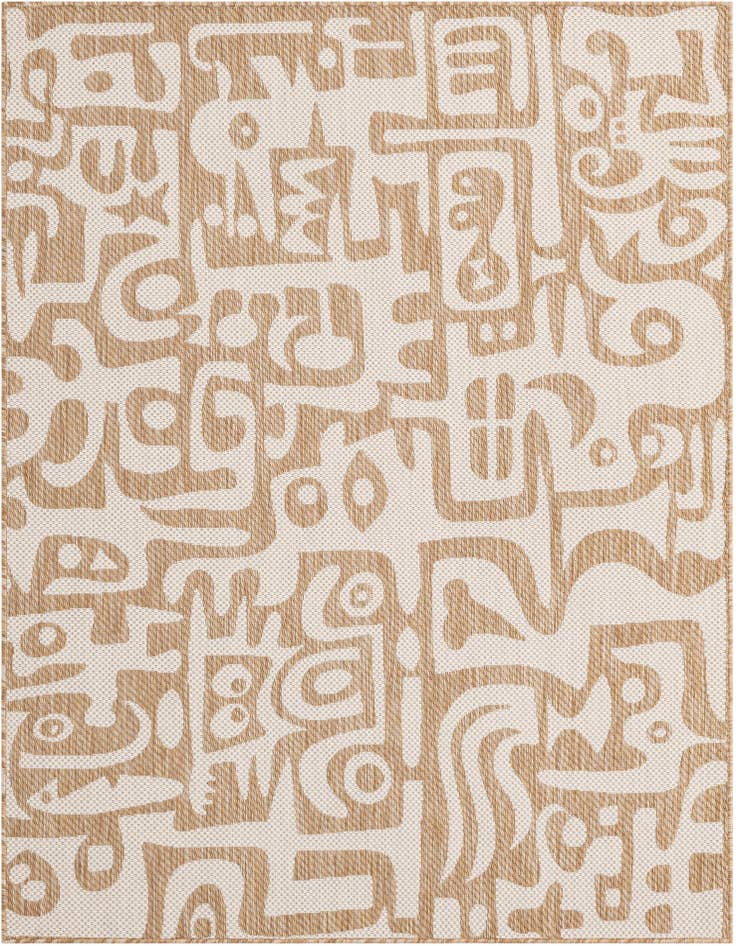 Detail image of 5' 3 x 7' Easy-Clean Modern Indoor / Outdoor Rug