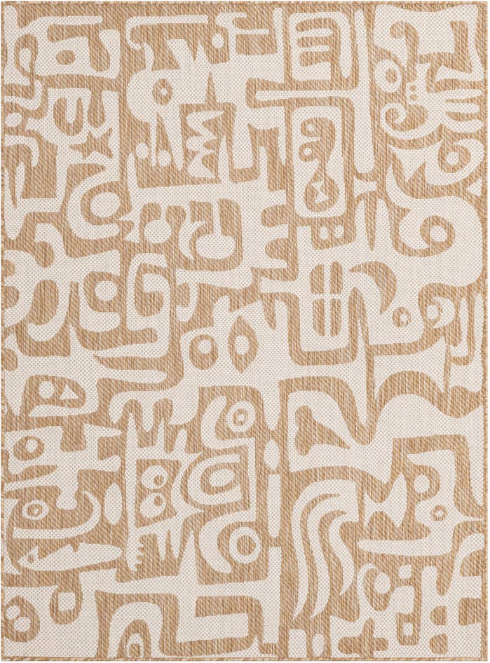 Detail image of 5' 3 x 7' Easy-Clean Modern Indoor / Outdoor Rug