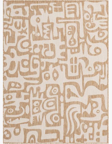 Taupe Easy-Clean Modern Indoor / Outdoor Rug