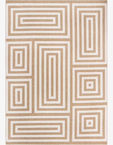 Taupe Easy-Clean Modern Indoor / Outdoor Rug