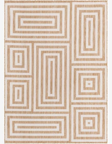 Taupe Easy-Clean Modern Indoor / Outdoor Rug