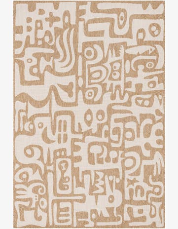 Taupe Easy-Clean Modern Indoor / Outdoor Rug