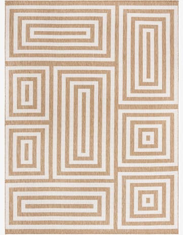Taupe Easy-Clean Modern Indoor / Outdoor Rug