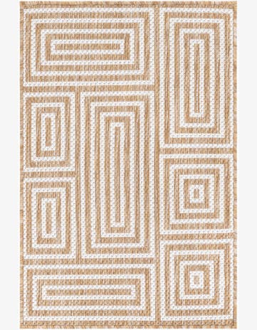Taupe Easy-Clean Modern Indoor / Outdoor Rug