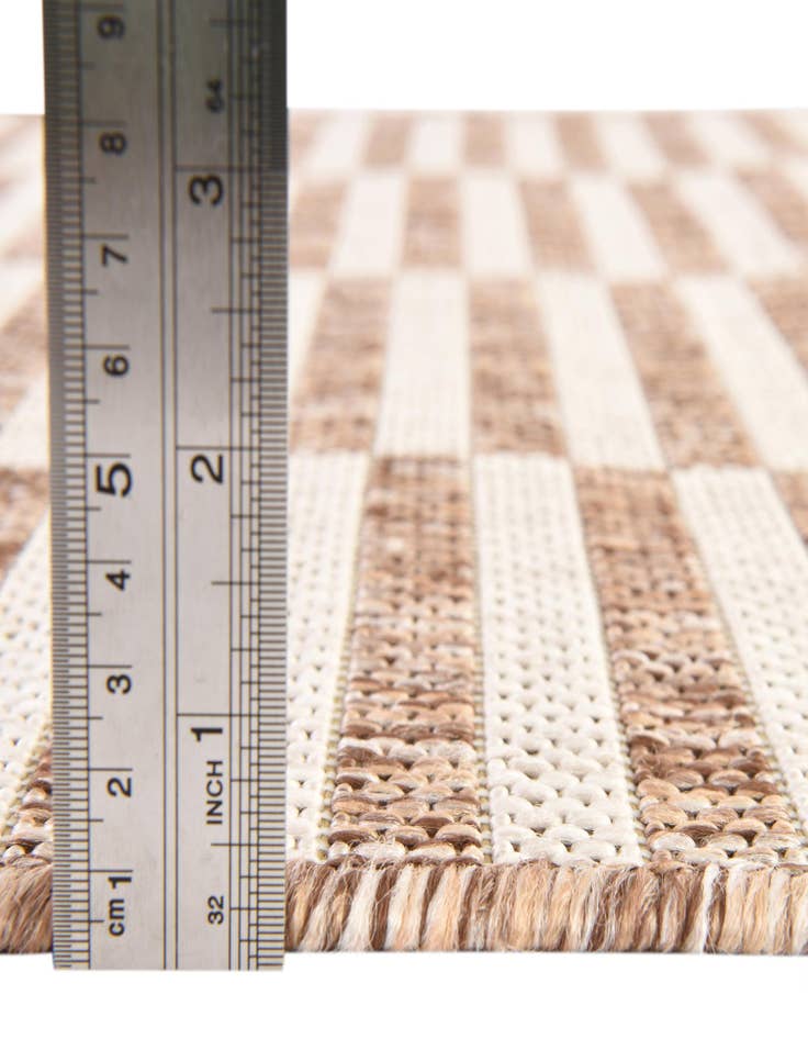 Detail image of Custom Taupe Washable Ribbon Indoor / Outdoor Rug