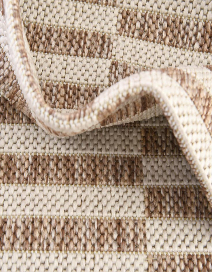 Detail image of Custom Taupe Washable Ribbon Indoor / Outdoor Rug