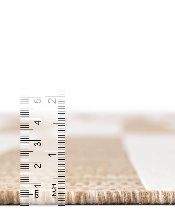 Detail image of Custom Taupe Washable Ribbon Indoor / Outdoor Rug