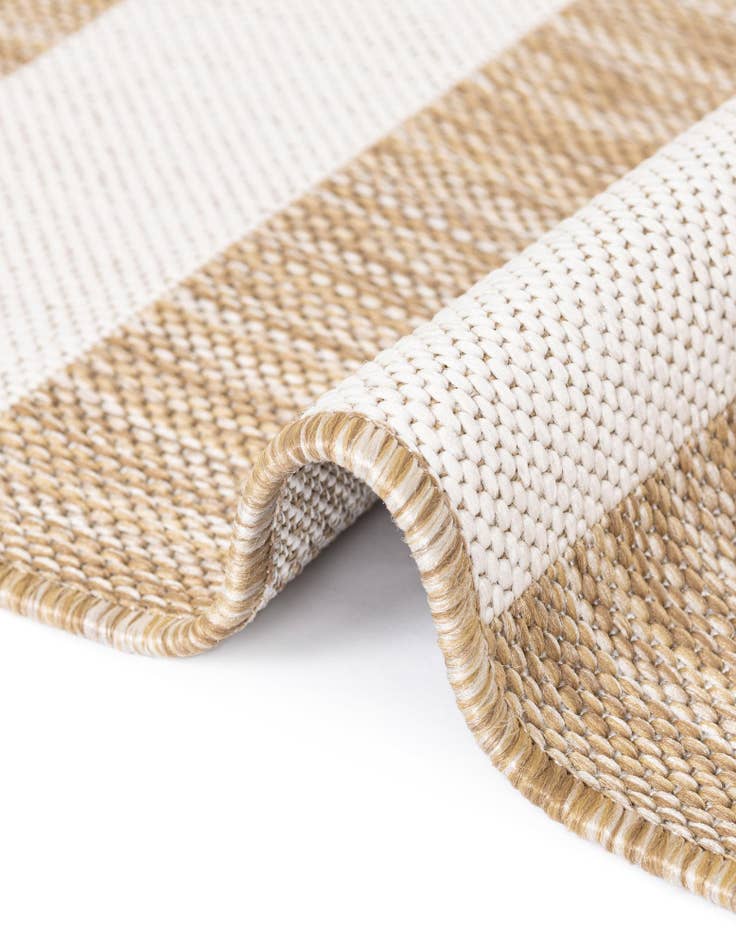Detail image of Custom Taupe Washable Ribbon Indoor / Outdoor Rug