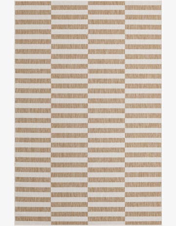 Taupe Easy-Clean Ribbon Indoor / Outdoor Rug