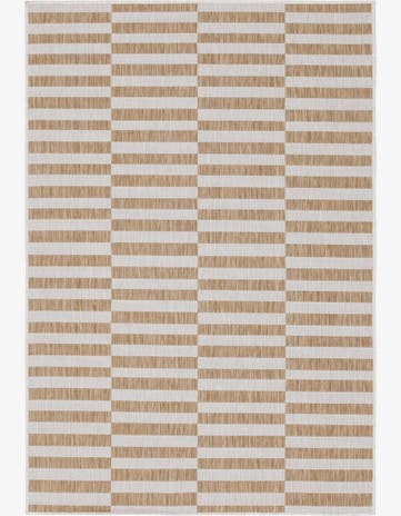 Taupe Easy-Clean Ribbon Indoor / Outdoor Rug
