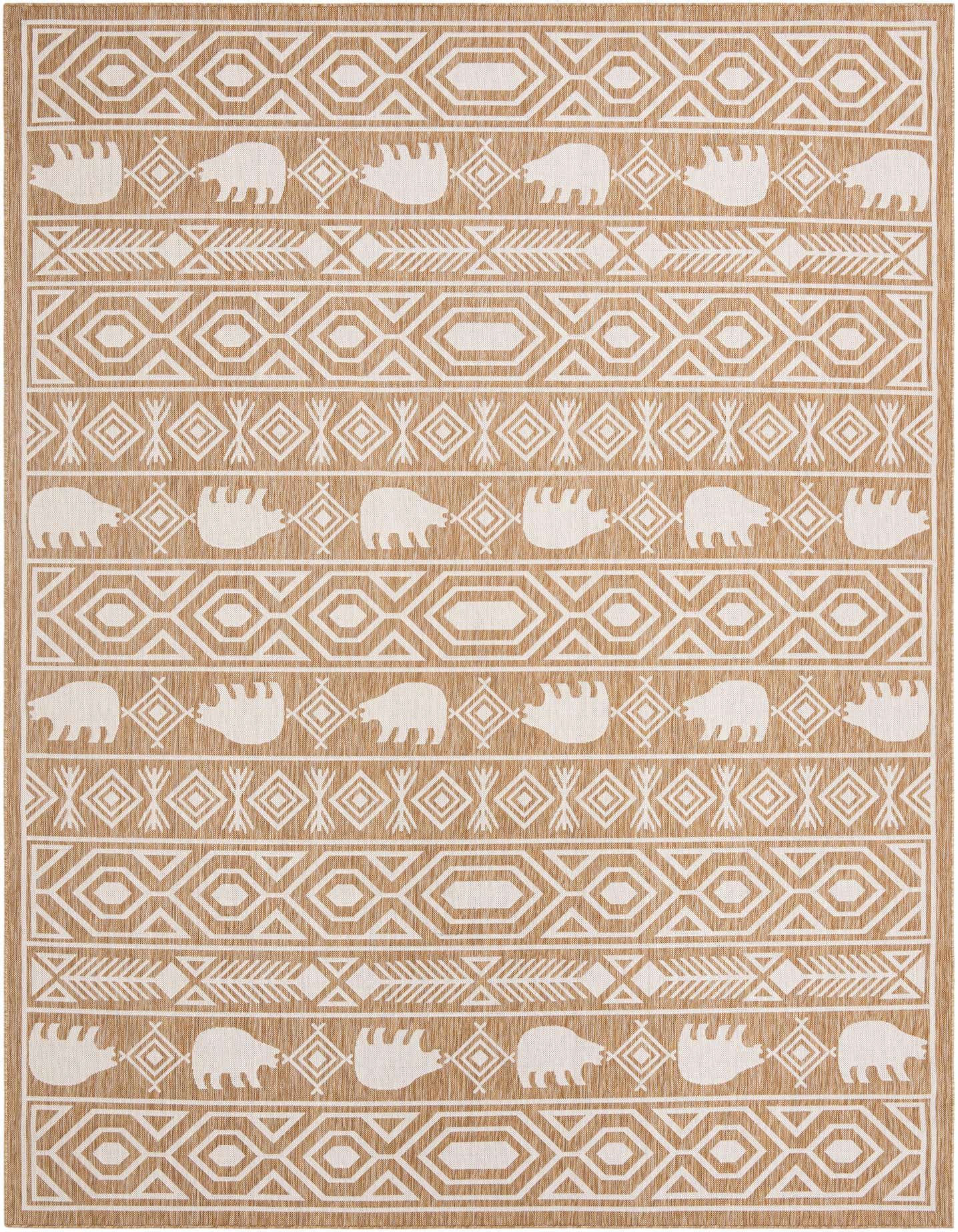 10' x 14' Easy-Clean Southwestern Indoor / Outdoor Rug