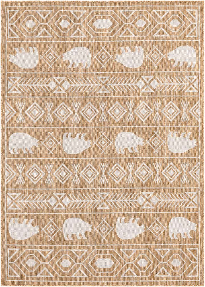 5' 3 x 7' Easy-Clean Southwestern Indoor / Outdoor Rug